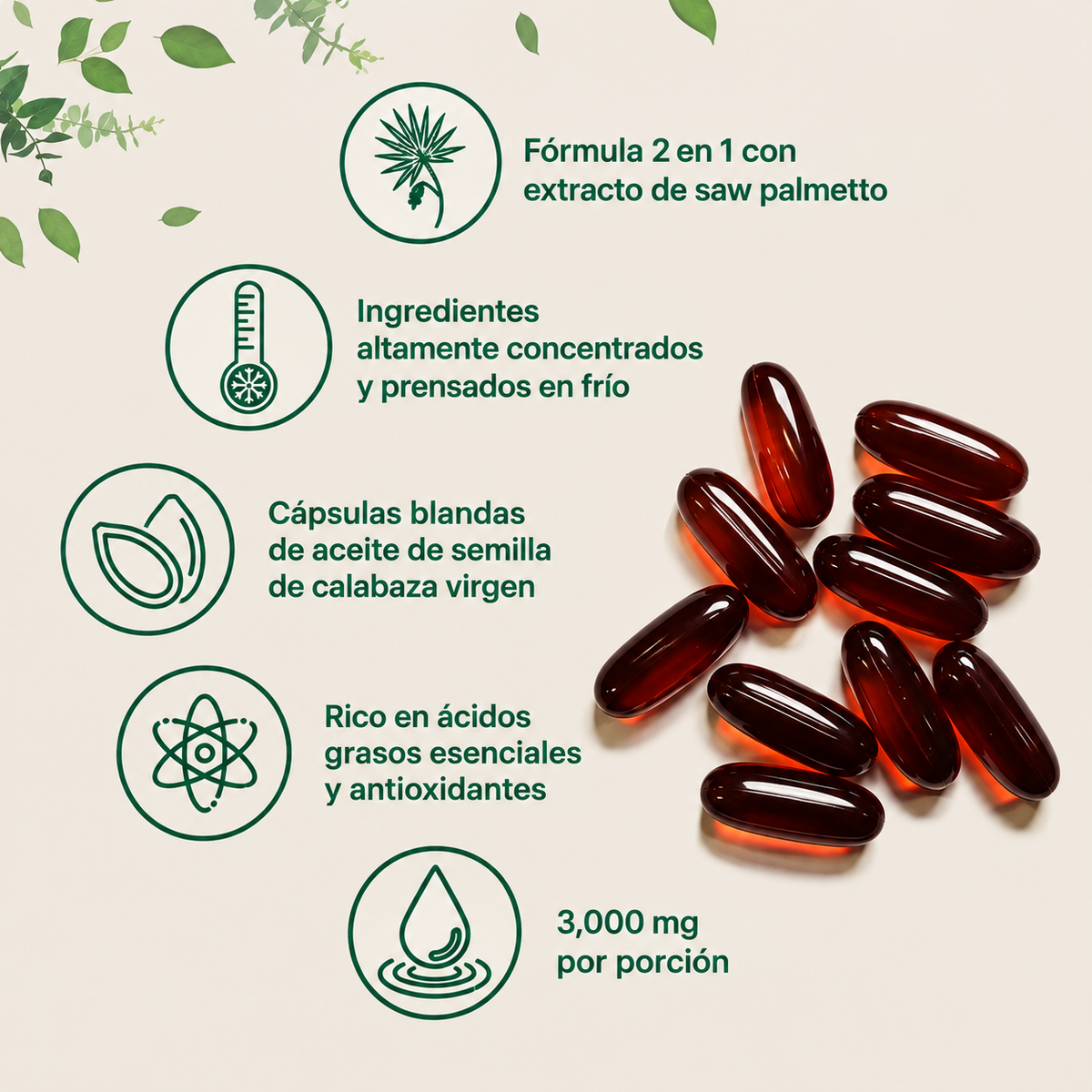 Cápsulas Aceite de Semilla de Calabaza