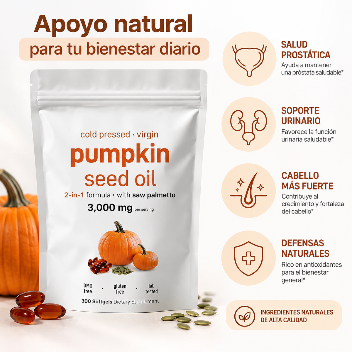 Cápsulas Aceite de Semilla de Calabaza